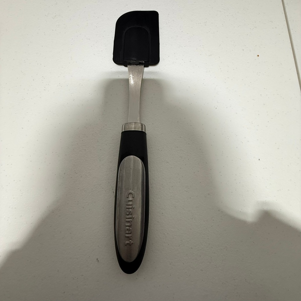 Cuisinart Mini Spatula Black Silicone Stainless Steel Small Jar Scraper Tool
